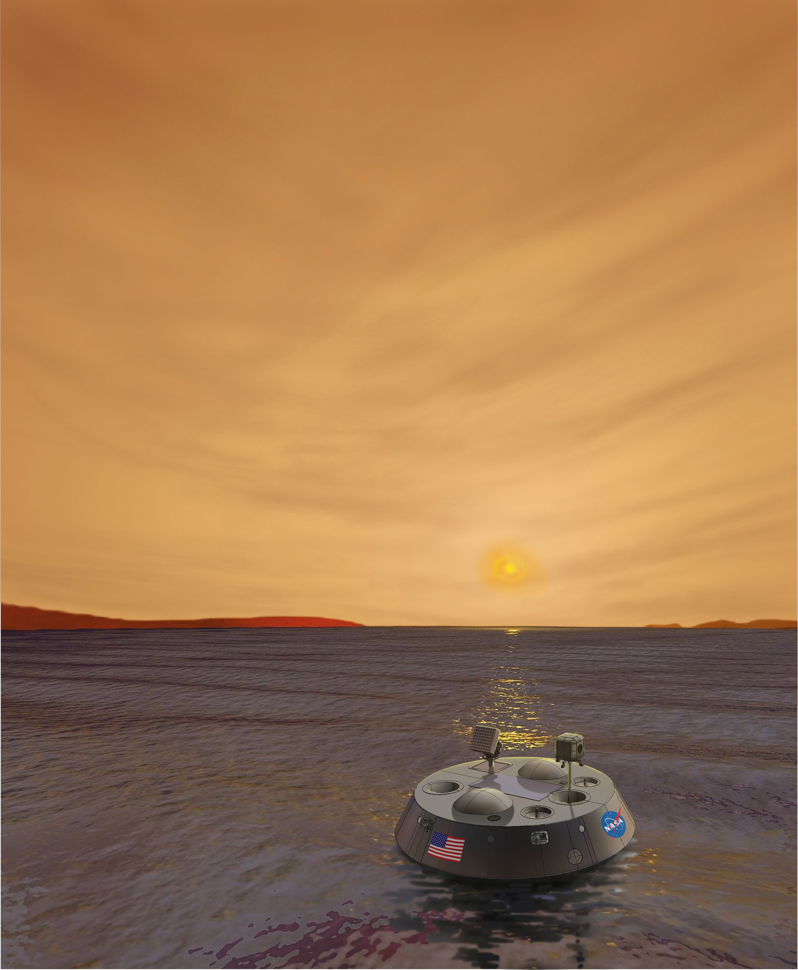 Artist's impression of the Titan Mare Explorer (TiME) capsule
