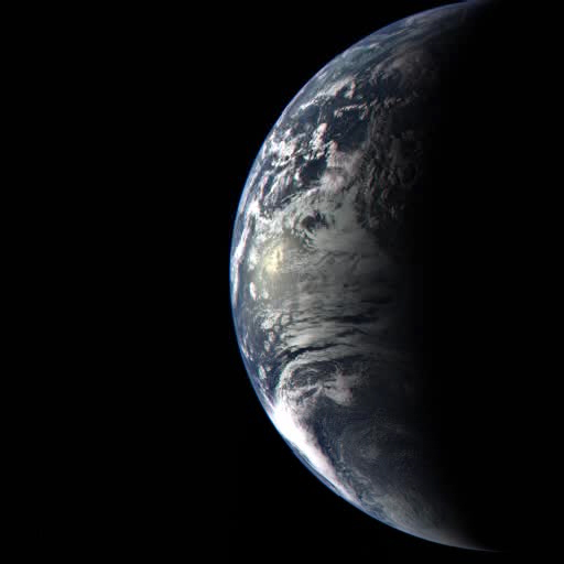 Earth, as seen by the MESSENGER spacecraft on Aug. 2, 2005