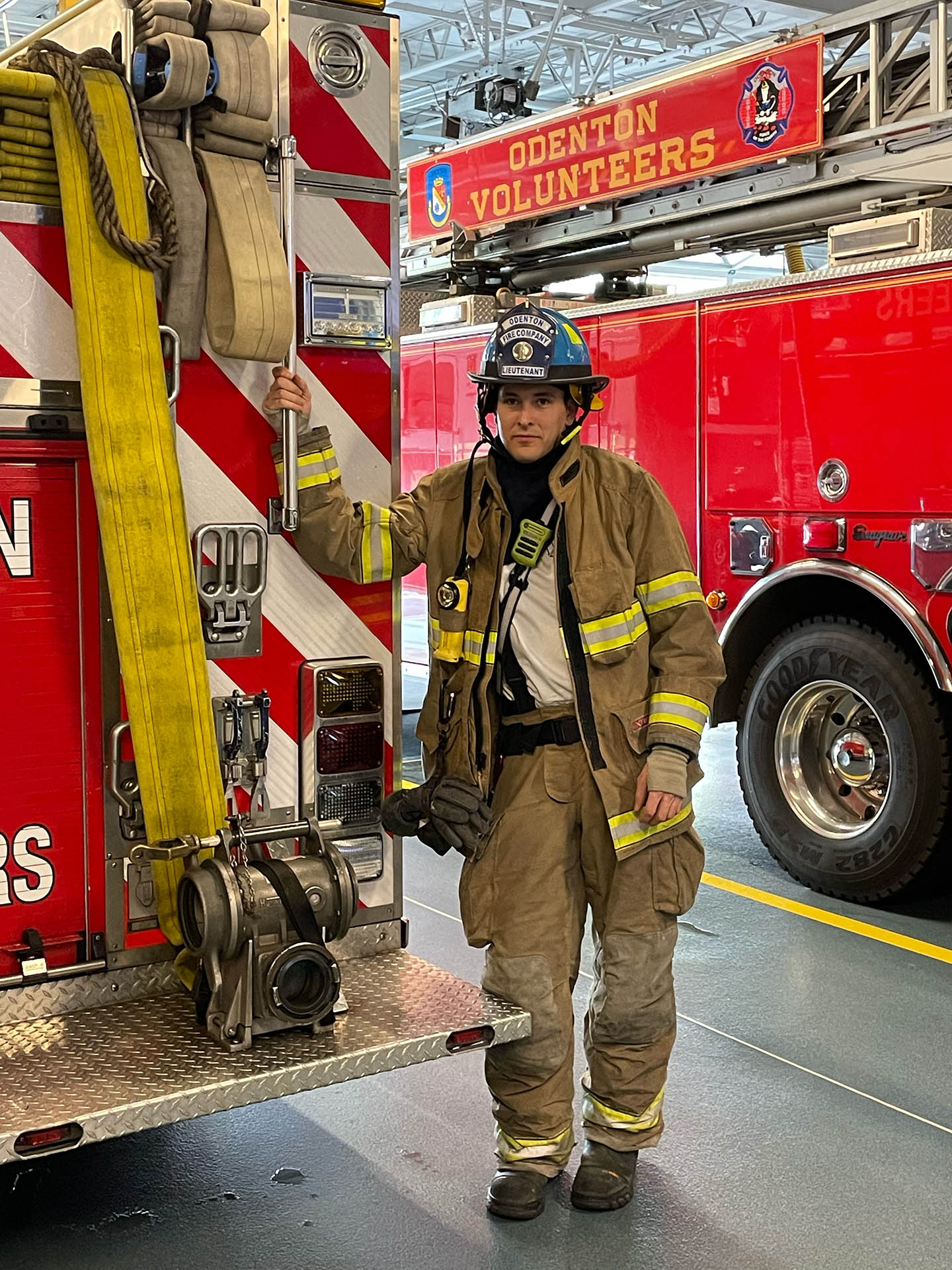 Kyle Norman on the job at the Odenton Volunteer Fire Company in Maryland.