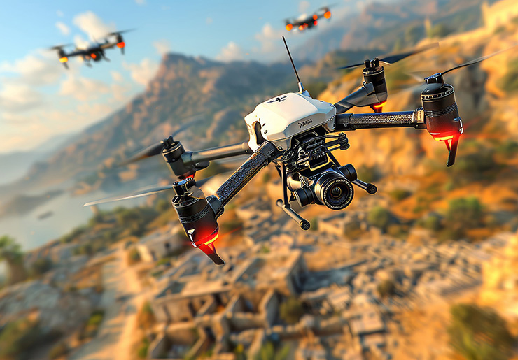 Drones in flight (Credit: Adobe Stock)