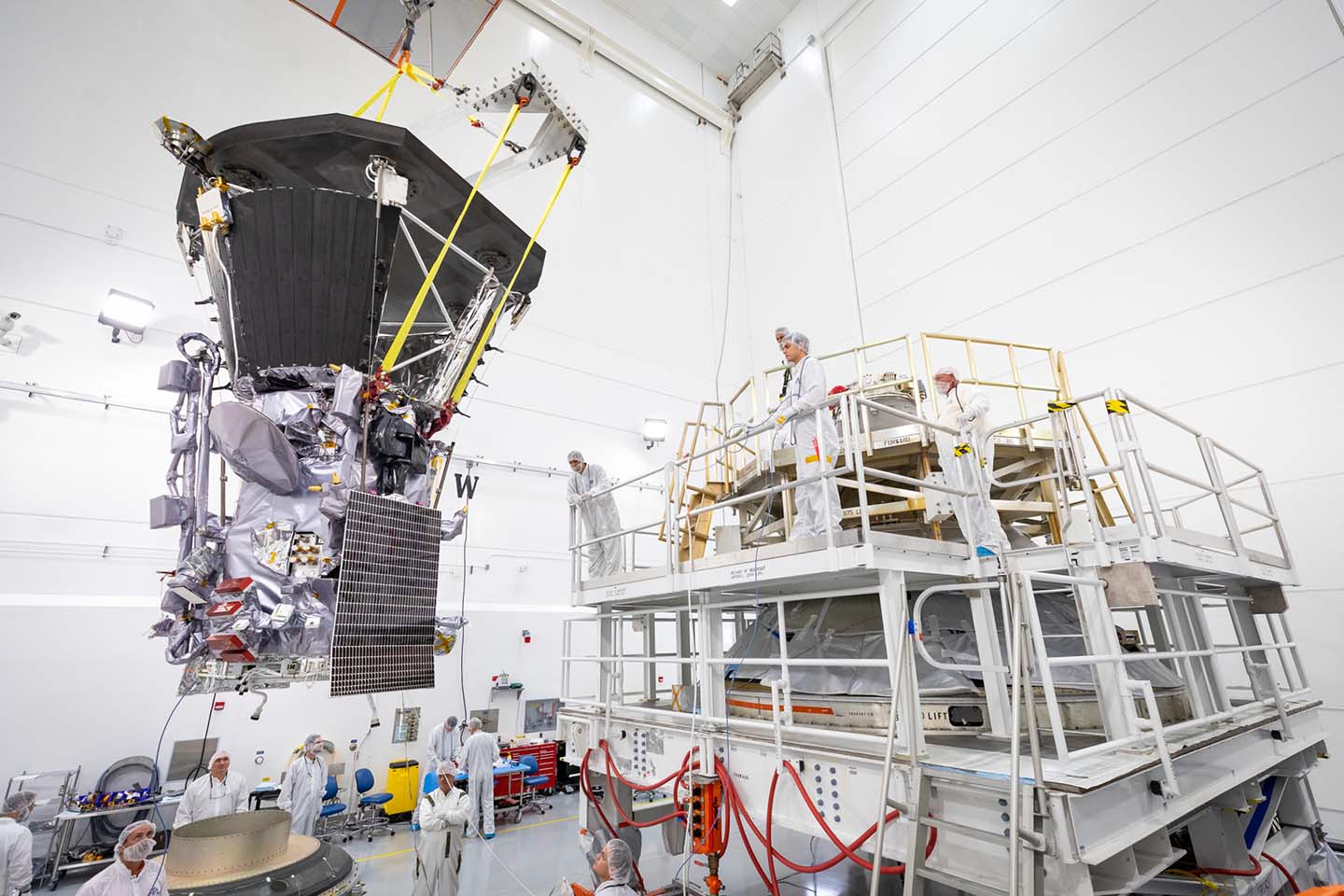 NASA’s Parker Solar Probe is lifted to the third stage rocket motor