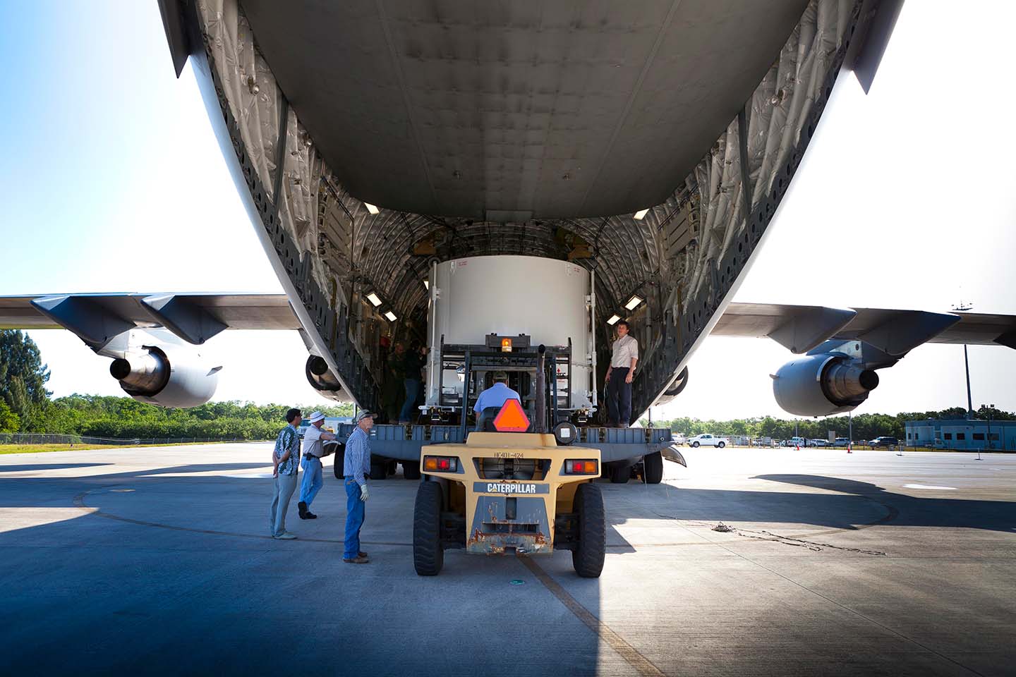 Twin Radiation Belt Storm Probes loaded onto cargo plane