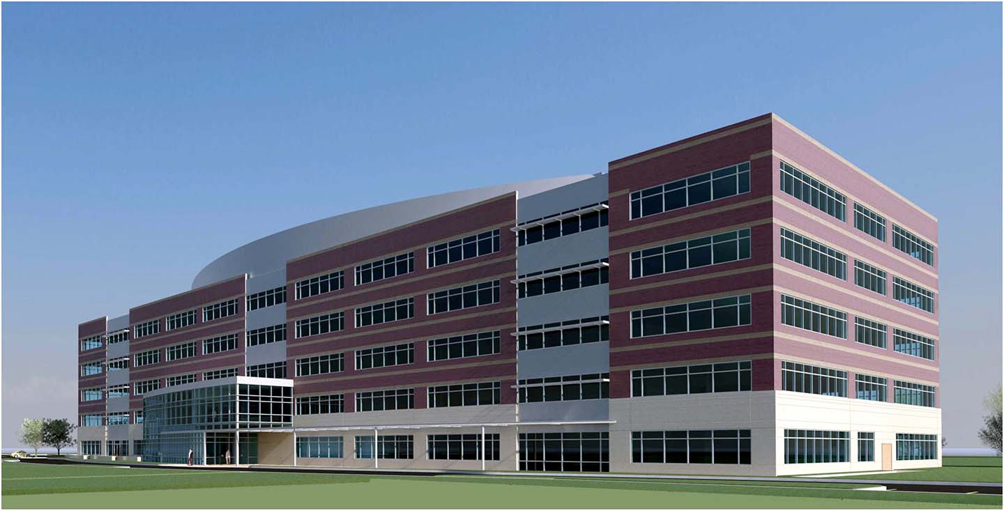 Artist's rendering of APL's new Space Department building named Building 200