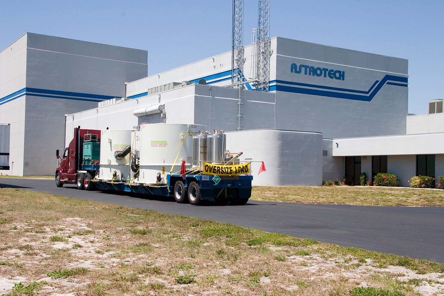 NASA's twin STEREO (Solar TErrestrial RElations Observatory) spacecraft, designed and built by APL, arrived by truck at the Astrotech Spacecraft Processing Facility