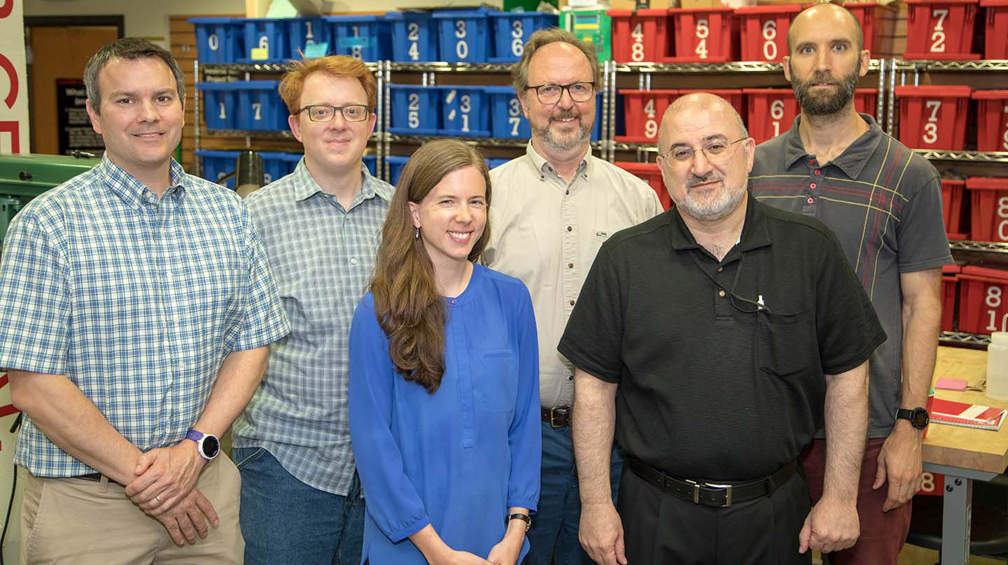 From left: APL’s Christopher Bradburne, Jacob Alldredge, Clara Scholl, Bob Schaefer, Ra’id Awadallah and Andrew Strikwerda