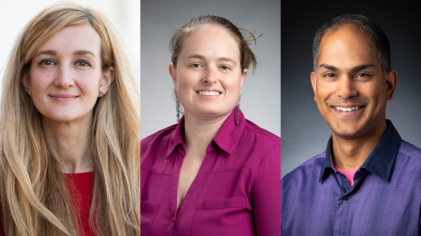 From left: Elena Adams, Betsy Congdon, and Dipak Srinivasan