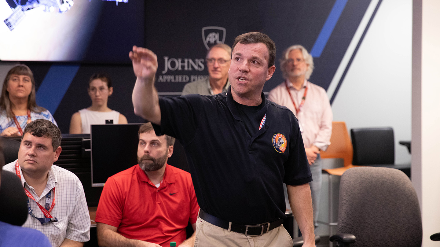 Mission Operations Manager Nick Pinkine explains the steps of tracking Parker Solar Probe through its flight past Venus on Nov. 6, 2024