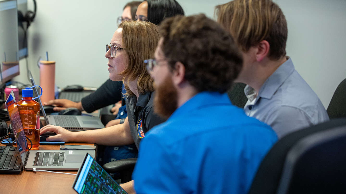 Parker Solar Probe team members track the spacecraft as conducts a gravity-assist maneuver at Venus on Nov. 6, 2024