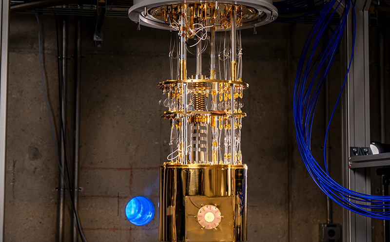 Gold dilution fridge  (Credit: Johns Hopkins APL)