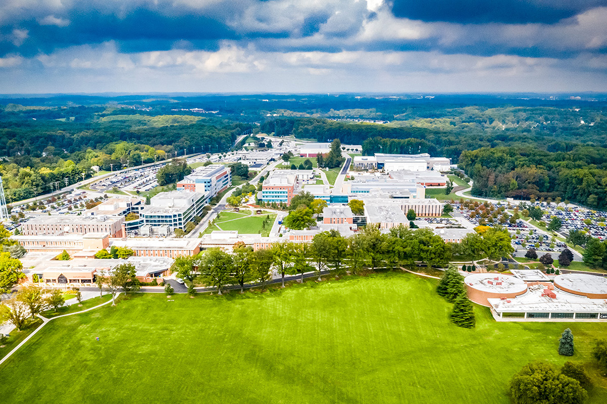 Aerial view of the Johns Hopkins APL campus (Credit: Johns Hopkins APL)