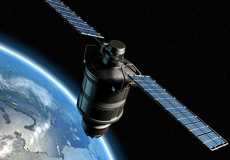 3D concept art of a communication satellite (Credit: Bigstock)